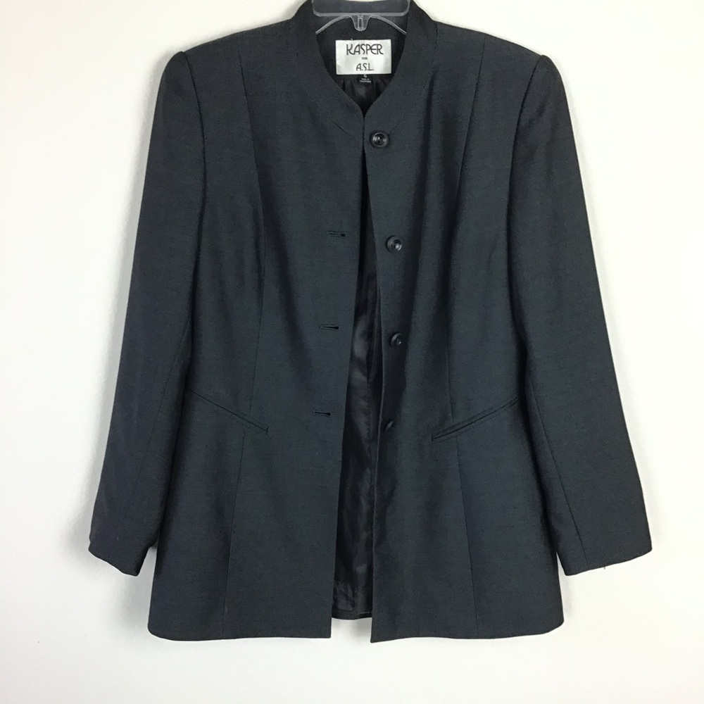 Kasper Women’s Long Suit Jacket Black 6 - Picture 4 of 7